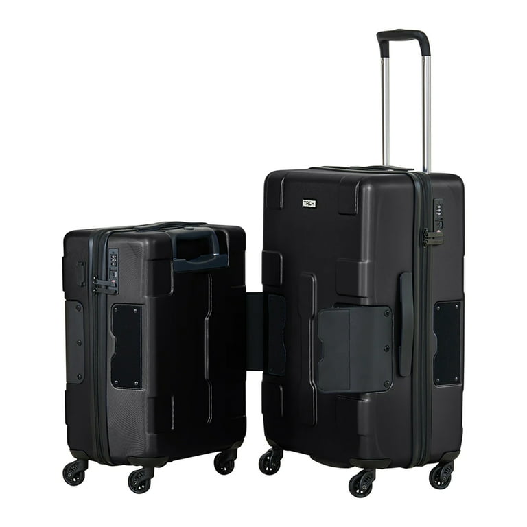 TACH V3 Connectable 2 Piece Hard Shell Spinner Suitcase Luggage Set Black Walmart