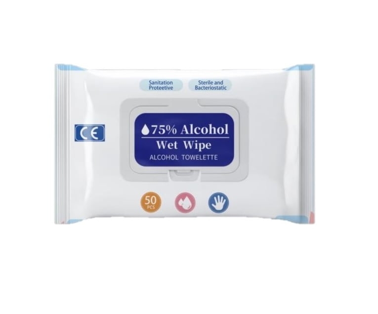 （5 Pack, 50 Wipes Sinks use for Home Alcohol Wet Wipes Door knobs Kitchen and Bathroom Surfaces taps fridges 