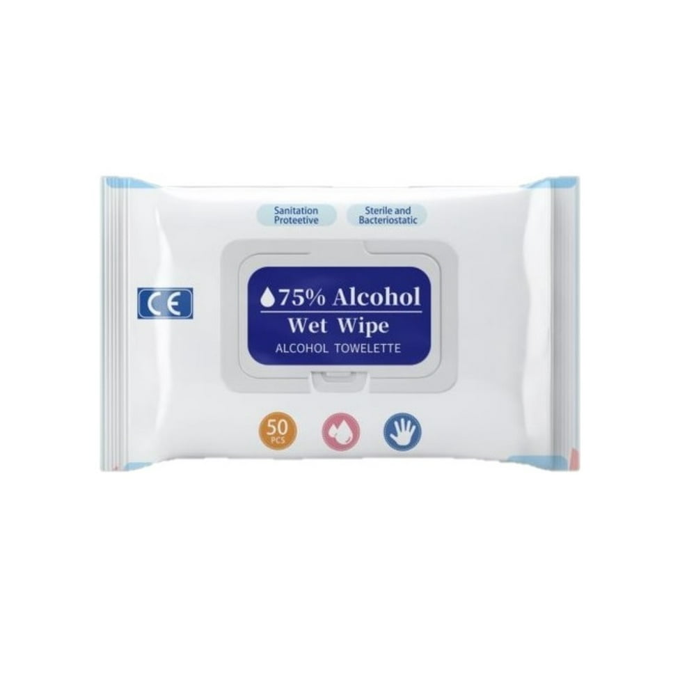 Wet Wipes 75% Alcohol - 50 Wipes per Pack - Walmart.com - Walmart.com