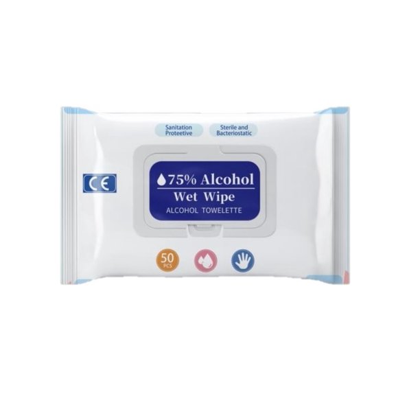 Wet Wipes 75 Alcohol 50 Wipes per Pack