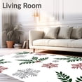thumbnail image 2 of ODIKA 6'x9' Machine Washable Non-Slip Area Rug, Nordic Pine Boughs Motif with Snowflake Filigree and Festive High Traffic Rug, Red, 741598, 2 of 7