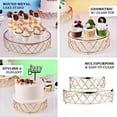 thumbnail image 4 of Efavormart 14" Round Metal Geometric Cake Stand Cake Riser with Glass Top Glossy Metallic Finish for Dessert Cupcake Pastry Candy Display Plate Event, Birthday Party, 4 of 11