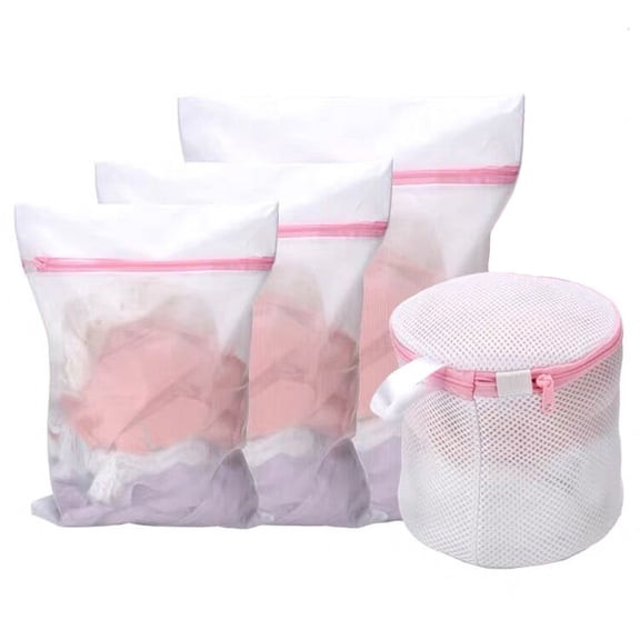 4-Pack Mesh Laundry Bags Set, Washing bag for Gentle Machine Washing, Clothing Washing Bags for Laundry, Blouse, Bra, Hosiery, Stocking, Underwear, Lingerie