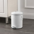 thumbnail image 5 of happimess Theo Retro 8-Gallon Step Trash Can with Soft-Close Lid and FREE Mini Trash Can, Cotton White, HPM1018A, 5 of 6