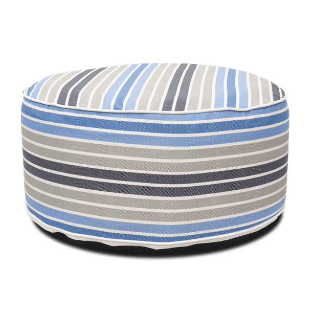 Blue stripe inflatable ottoman
