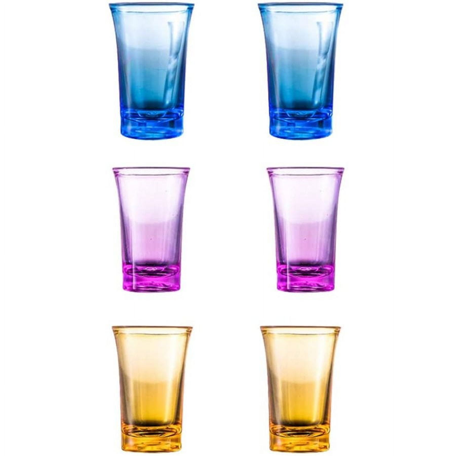 6 Stück Party Shots Becher, Transparent Schnapsglasbecher(Acryl), 35 ml Plastik Schnapsglas mit 6 Würfeln für Tequila, Wodka, Cocktail