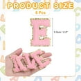 thumbnail image 2 of Uxcell Letter E Chenille Letter Patches Self Adhesive Stick on Embroidered Patch for Clothing Repair(Pink, Pack of 6), 2 of 6