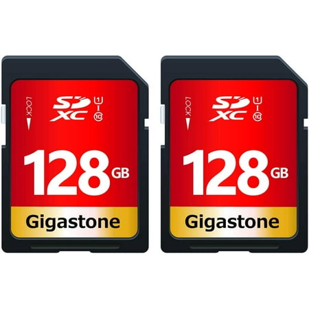 UPC: 0804272754025 | Gigastone 128GB 2-Pack SD Card UHS-I U1 Class 10 SDXC Memory Card High Speed Full HD Video Canon Nikon Sony Pentax Kodak Olympus Panasonic Digital Camera