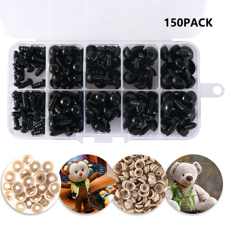 LUTER Pack of 100 Plastic Animal Safety Noses Doll Noses with Washers  Safety Noses for Crochet Animals Soft Toy Safety Noses for Puppets Plush  Toys (5