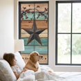 thumbnail image 3 of Texas Star Vintage Window Privacy Film, Berry Turquoise Green Brown Wooden Static Cling UV Sun Blocking Tint Film Heat Control Windows Films for Bedroom Bathroom, Window Stickers 29.5"x78.7", 3 of 8