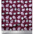 thumbnail image 1 of Soimoi Purple Silk Fabric Stripe & Floral Print Sewing Fabric Yard 42 Inch Wide, 1 of 3