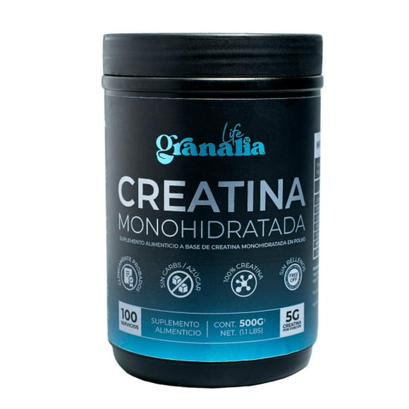 Creatina Monohidratada 100% pura 500 g 100 serv Granalia life