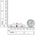 thumbnail image 3 of Gem Stone King 925 Silver and 10K Yellow Gold Red Created Ruby White Moissanite Nano Emerald and Lab Grown Diamond Tennis Bracelet for Women By Keren Hanan (1.74 cttw, Adjustable up To 9 inch), 3 of 3