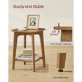 thumbnail image 3 of Side Table, Small Square End Table with Lower Shelf, Nightstand for Small Spaces, Honey Brown, 3 of 5