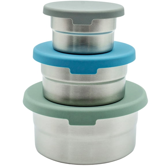 WeeSprout Stainless Steel Food Storage Containers, Leakproof Silicone Lids, BPA-Free - Set of 3