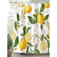 thumbnail image 2 of Lemon Summer Shower Curtain, Floral Lemon Yellow Green Waterproof Shower Curtain Set with 12 Hooks Lightweight Washable Fabric Shower Curtains for Bathroom 36x72 Inches, 2 of 6
