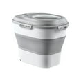 thumbnail image 1 of Cereal Rice Food Storage Containers, Collapsible Dispenser Bin with Rolling Wheel Airtight Locking Lid, Dog Pet Cat Flour Plastic Leakproof Kitchen Pantry Hold, 1 of 8