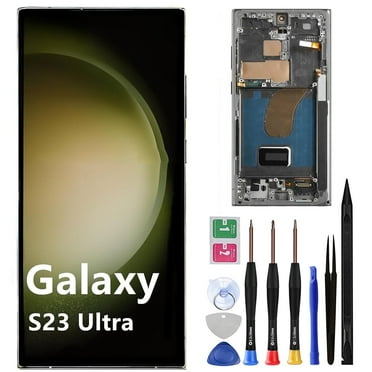 OLED for Samsung Galaxy S23 Ultra Screen Replacement S23ultra 5G S918U S918B/DS S918U1 S918W S918E LCD Display Touch Screen Digitizer Assembly Support Fingerprint and S-Pen (with Frame Tools)