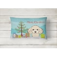 thumbnail image 2 of Carolines Treasures BB1630PW1216 Christmas Tree and Buff Poodle Canvas Fabric Decorative Pillow, 12H x16W, multicolor, 2 of 3