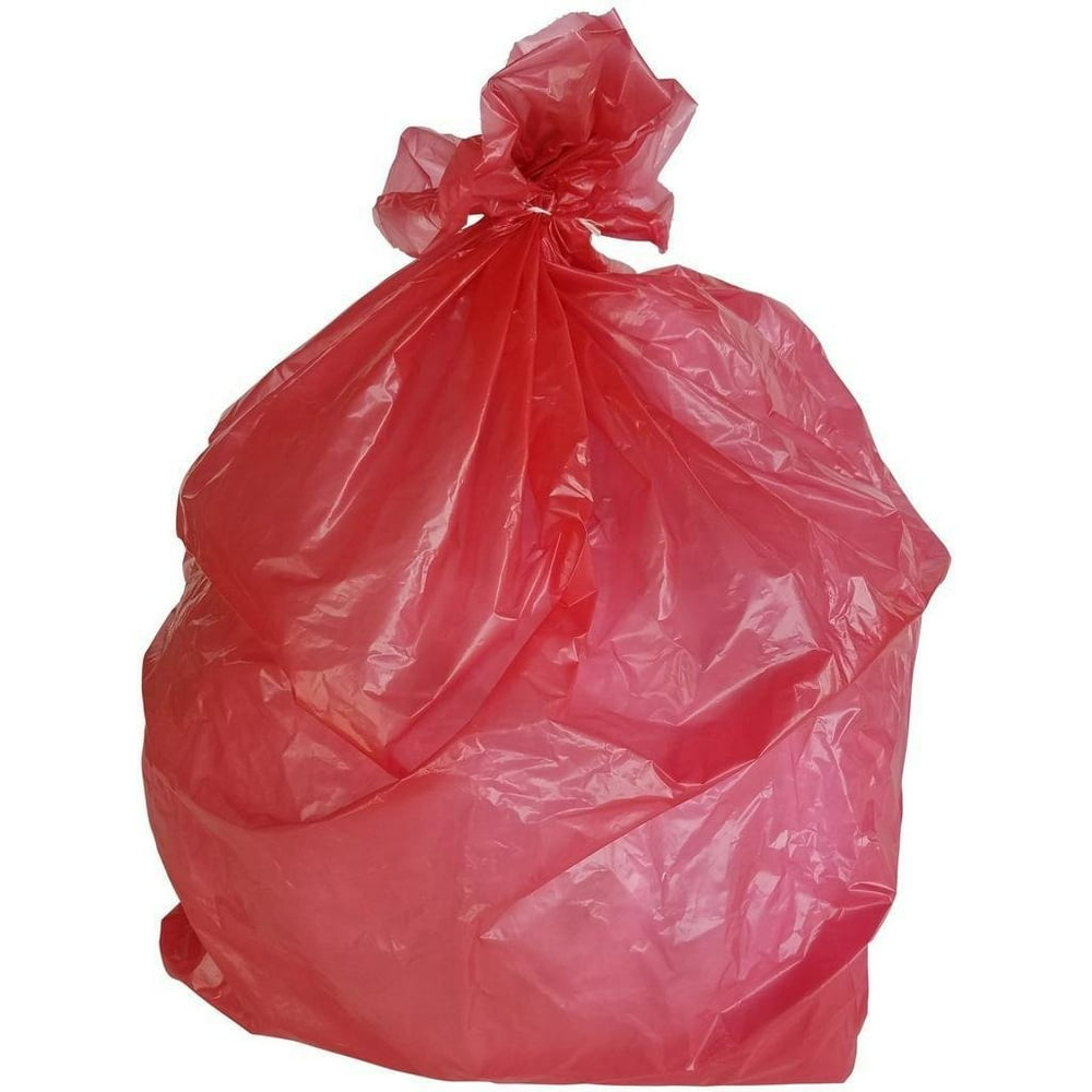 PlasticMill 33 Gallon, Red, 1.5 MIL, 33x39, 100 Bags/Case, Garbage Bags