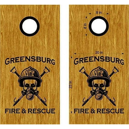Firefighter Department Cornhole Board Decals Stickers - Custom Fireman Designs