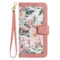 thumbnail image 4 of Allytech for Google Pixel 6A Wallet Case, Premium PU Leather Cards Slots Shoulder Strap Hand Wrist Fashion Floral Pattern Wallet Phone Case for Google Pixel 6A - Pink, 4 of 14
