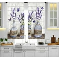 thumbnail image 2 of Lavender Farmhouse Vintage Kitchen Curtains 27.5W X 39L Inch 2 Panels Rod Pocket Purple Rustic Retro Short Cafe Curtains Wood Butterfly Bottle Window Drapes Treatment Dining Room Home Decor, 2 of 6