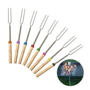 8Pcs Marshmallow Roasting Sticks, Hot Dog Wiener Roasting Sticks 11.8''-32" Stainless Steel Telescoping Barbecue Forks with Hop-pocket for Safe Campfire Bonfire Kids Camping(8 Colors)