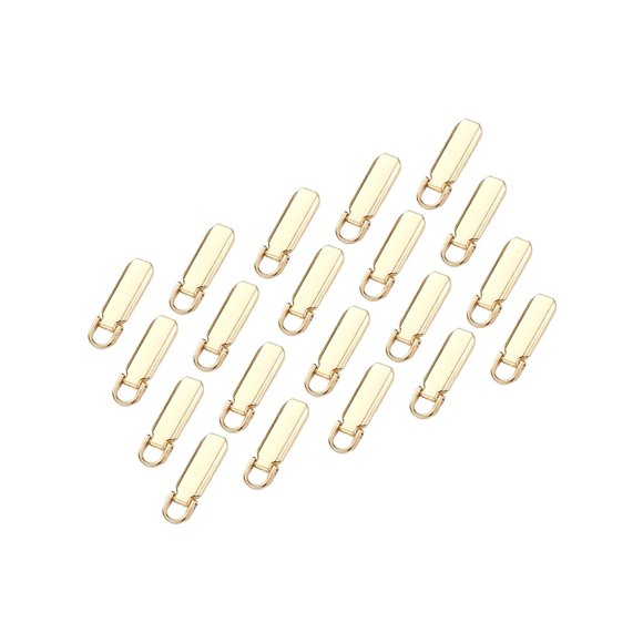 Unatoiry 20Pcs 5# Detachable for Zipper Tags Repair Pull Tabs for Clothing Bags Sturdy Gold 3.8x1.3cm 1Set