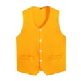 thumbnail image 3 of Kaerm Kids Volunteer Activities Vest Waistcoat Boys Girls Button Down Waiter Bartender Uniforms Yellow L, 3 of 5