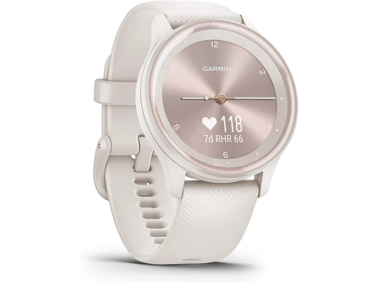 Garmin vivomove Sport 40mm Smart Watch, Ivory with Silicone Band