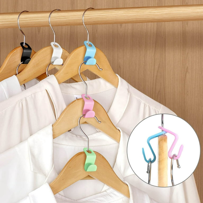 100 PCS Hanger Connector Hooks, Hangers Space Saving, Hanger Hooks, Hanger  Clips for Plastic Hangers(White)