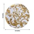 Efavormart 10 Pack Metallic Gold Sheer Organza Round Placemats with Swirl Foil Floral Design, 13 ...