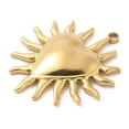 thumbnail image 2 of 304 Stainless Steel Pendants Heart Sun Charm Golden 39.5x36.5~37x4~5mm Hole: 2mm, 2 of 3