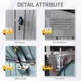 thumbnail image 2 of Metal Outdoor Garbage Bin Shed for 2 Trash Cans WIth Sloped Roof Gray, 2 of 7