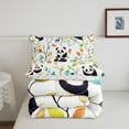 thumbnail image 5 of Cute Panda Twin Bedding Sets Hippie Floral Comforter Set, Chic Flower Bedding Comforter Sets Watercolor Leaves Duvet Insert, Woodland Wildlife Bear Down Comforter, 5 of 6