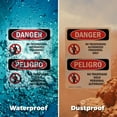 thumbnail image 6 of (2 Pack) No Trespassing Authorized Only Bilingual OSHA Danger Sign 7 Inch X 10 Inch Indoor / Outdoor Rust-Free Aluminum Metal Signs for Workplace, Workshop, and Construction Site, Made, 6 of 8