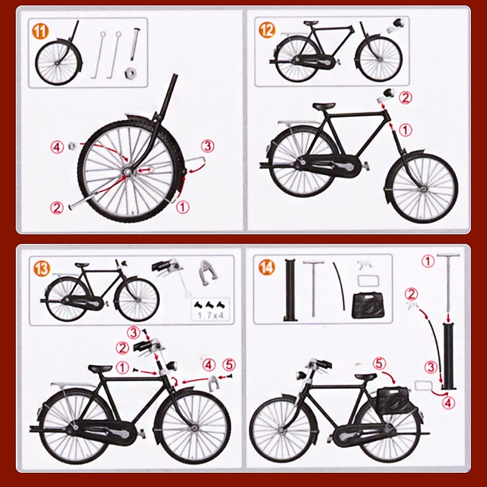 NeveLance DIY 28 big bar men's bicycle with pump metal model large collection toy green DIY bottomless sit