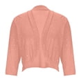 thumbnail image 3 of Womens Trendy Cropped Sequin Jackets Dressy Long Sleeve Short Comfy Cardigan Lightweight Going Out Glitter Sparkling Shrugs Soft Breathable Solid Shirts Beach Vacation Outfits, Pink M, 3 of 4