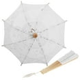 thumbnail image 4 of VIFERR Abanico de Encaje Damas de Encaje Paraguas Paraguas Plegable Parasol Novia de Encaje de Algodón Plegable Ventilador Portátil para la Fiesta de Fotografía de la Boda de la Danza de los Apoyos, 4 of 8