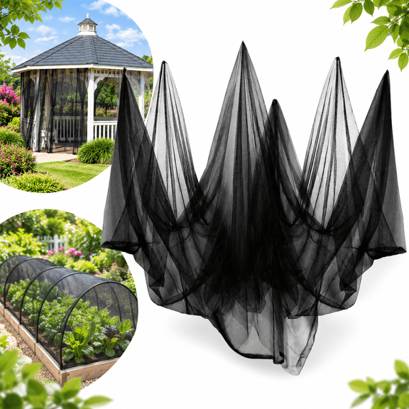 SIYTUAU Black Garden Mesh Netting Nylon 240X400Cm Plant Protection Cover Insect Barrier For Vegetables Fruit Trees Outdoor Mosquito Netting Bird Net Reusable Garden Supplies Black