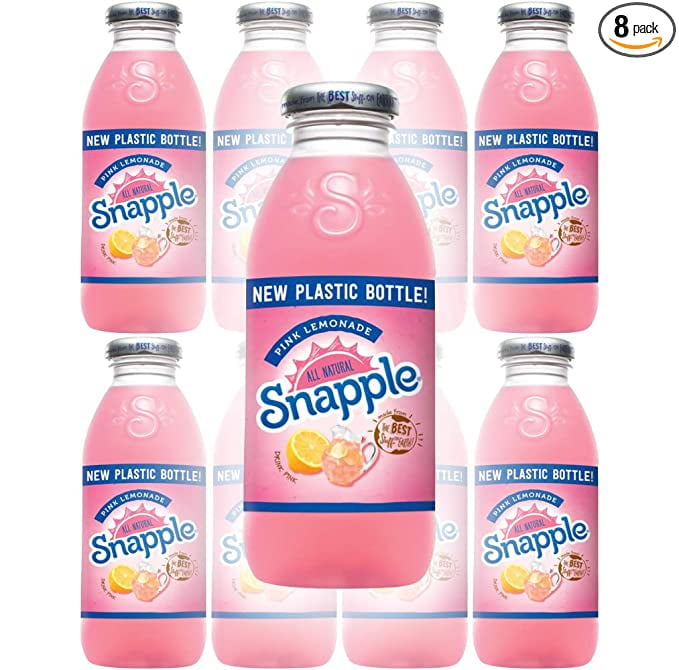 Snapple Pink Lemonade, All Natural, 16 Fl Oz (Pack of 8, Total of 128 Fl Oz)