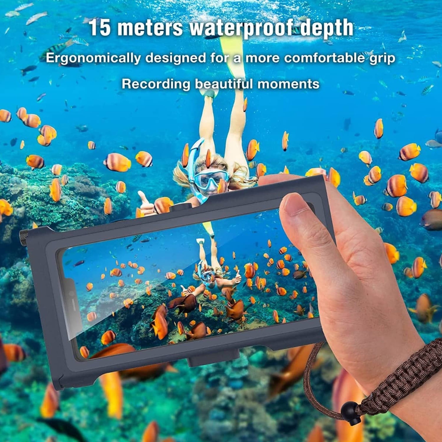 Stylish SHELLBOX Swimming 15M Waterproof Case Surfing Underwater Diving For iPhone/Samsung
