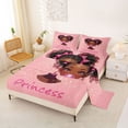 thumbnail image 2 of Castle Fairy Black Cute Princess Bed Sheets 4-Piece,Dreamy Glitter Print Full Size Sheets,Pink Silver Brown,1 Fitted Sheet, 1 Flat Sheet and 2 Pillowcases, 2 of 6