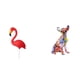 thumbnail image 1 of Escultura de jardín de un cachorro de flamenco multicolor, figura de animal para decoración navideña de primavera y sala de estar., 1 of 8