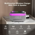 thumbnail image 2 of Merkury Innovations Wireless Charging Digital Alarm Clock Speaker, 15W Fast Wireless Charging, Bluetooth, Dimmable Clock, 7 Colour LED, 2 of 4