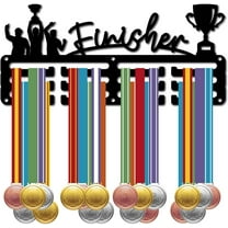 Finisher Medal Holder Medal Hanger Display Rack Sports Metal Hanging Awards Iron Small Mount Decor Awards for Wall Home Badge Race Running Gymnastics Swimming Medalist Black 11.4 x 5.1 Inch