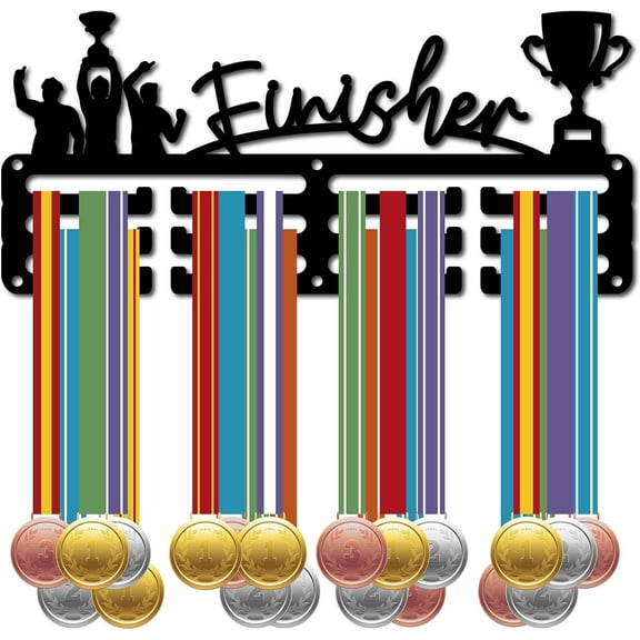 Finisher Medal Holder Medal Hanger Display Rack Sports Metal Hanging Awards Iron Small Mount Decor Awards for Wall Home Badge Race Running Gymnastics Swimming Medalist Black 11.4 x 5.1 Inch