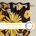 thumbnail image 6 of Sunflower Kitchen Curtains Window Panels, Yellow Floral Elegant Pastoral Flowers Watercolor Insulated Window Treatment Curtain, Grommet Curtains for Bedroom/Living Room/Bathroom, 2 Piece 52"Wx45"L, 6 of 8