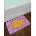 thumbnail image 2 of Mandala Bath Mat, Oriental Heptagon with Floral Elements and Curlicues Ombre Effect, Plush Bathroom Decor Mat with Non Slip Backing, 29.5" X 17.5", Earth Yellow Lavender, by Ambesonne, 2 of 2